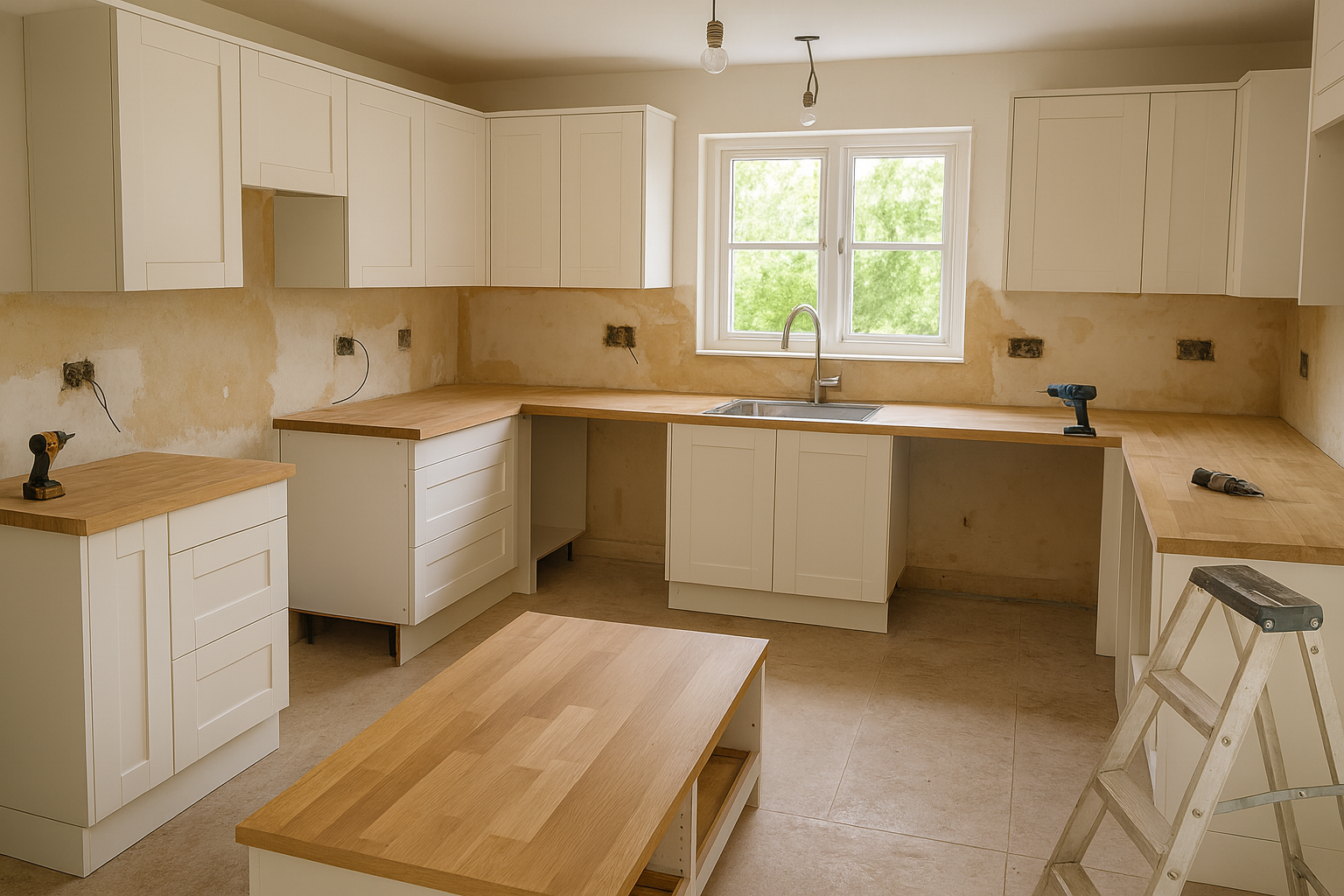 An image showing an in progress kitchen renovation